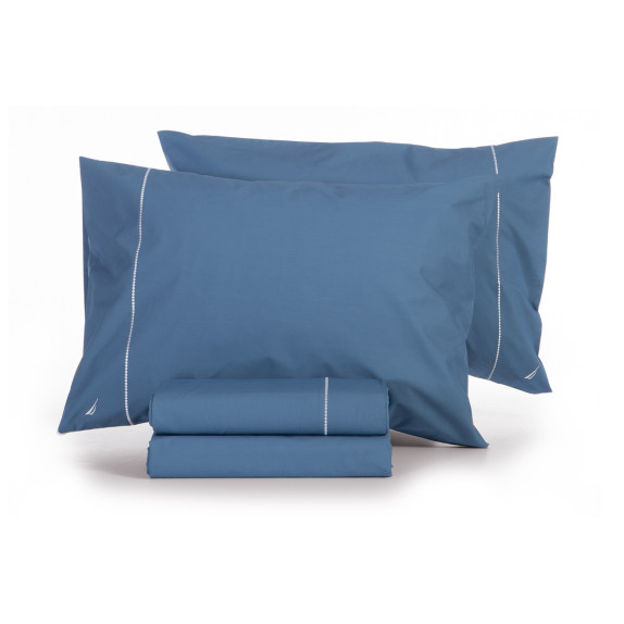 Σετ Σεντόνια Διπλά 4 Τεμαχίων Nef-Nef Nau Wave Solid Blue...