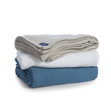 Κουβέρτα Πικέ Υπέρδιπλη Nef-Nef  Nau Navy Linen 230x240