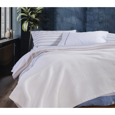 Κουβέρτα Πικέ Υπέρδιπλη Nef-Nef  Nau Navy White 230x240