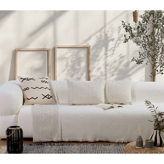 Ριχτάρι Πολυθρόνας Nef-Nef Malta 25 Ecru/Black 170x180