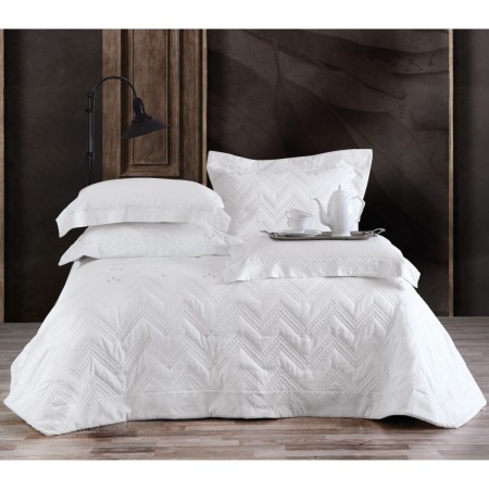  Σετ Κουβερλί και Σεντόνια Υπέρδιπλα 7 Τεμαχίων Rythmos Lizzie Λευκό